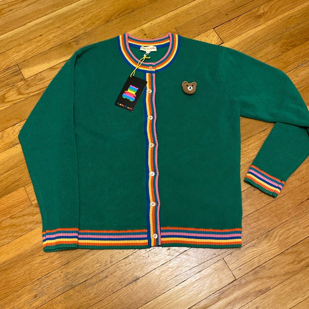 NWT Teddy Fresh Button Women's Cardigan Size Medium